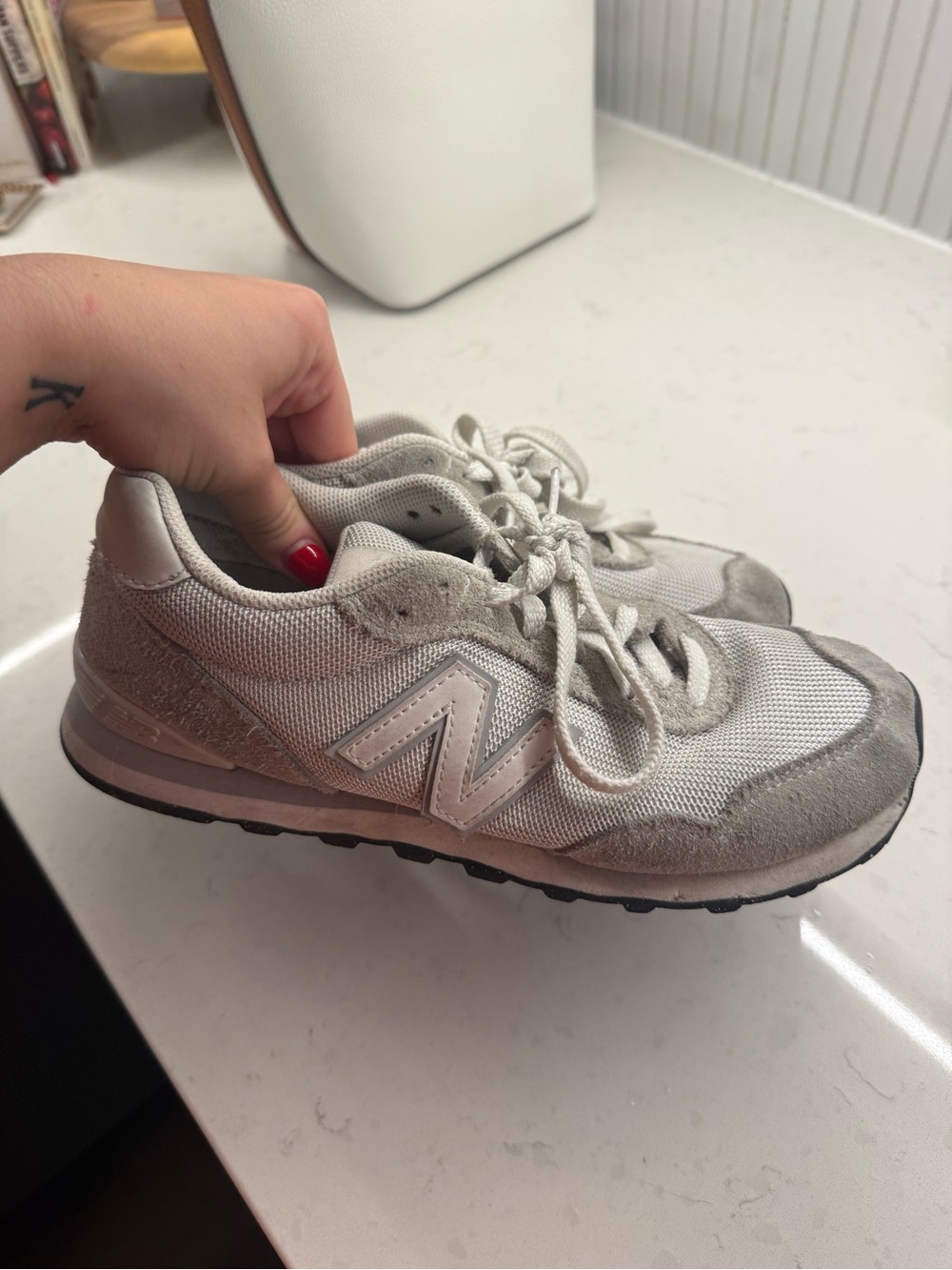 New Balance Women's Light Gray Casual Lace-Up Sneakers